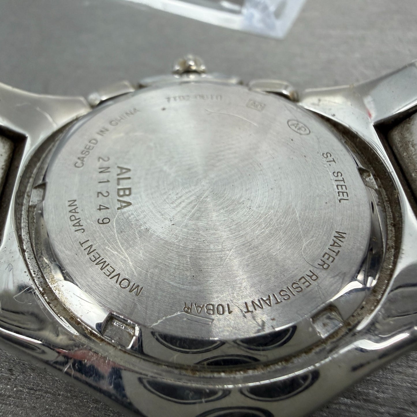 Seiko Alba Chronograph Watch Men 42mm Black Dial Steel Date Round New Battery9