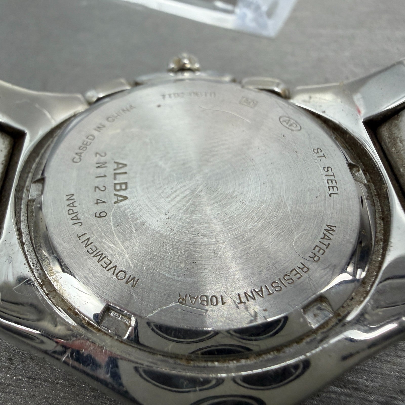 Seiko Alba Chronograph Watch Men 42mm Black Dial Steel Date Round New Battery9
