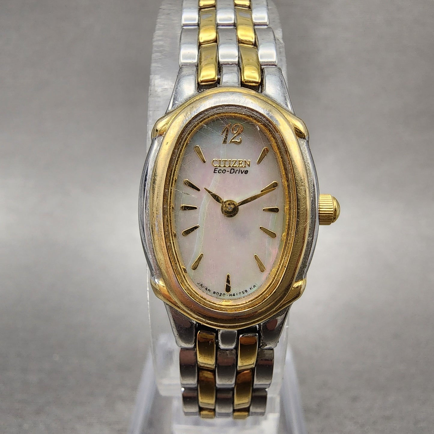 Citizen EcoDrive Watch Women 17mm MOP Dial Two Tone Oval B020H23923 Runs0