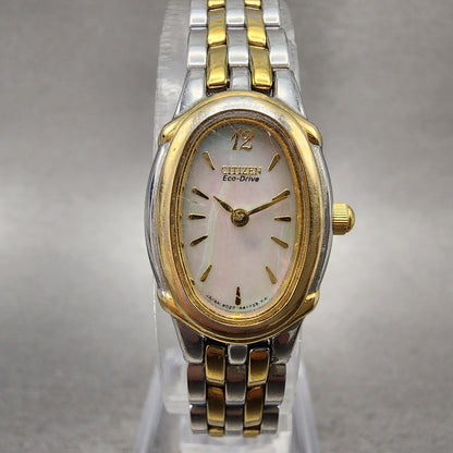 Citizen EcoDrive Watch Women 17mm MOP Dial Two Tone Oval B020H23923 Runs0