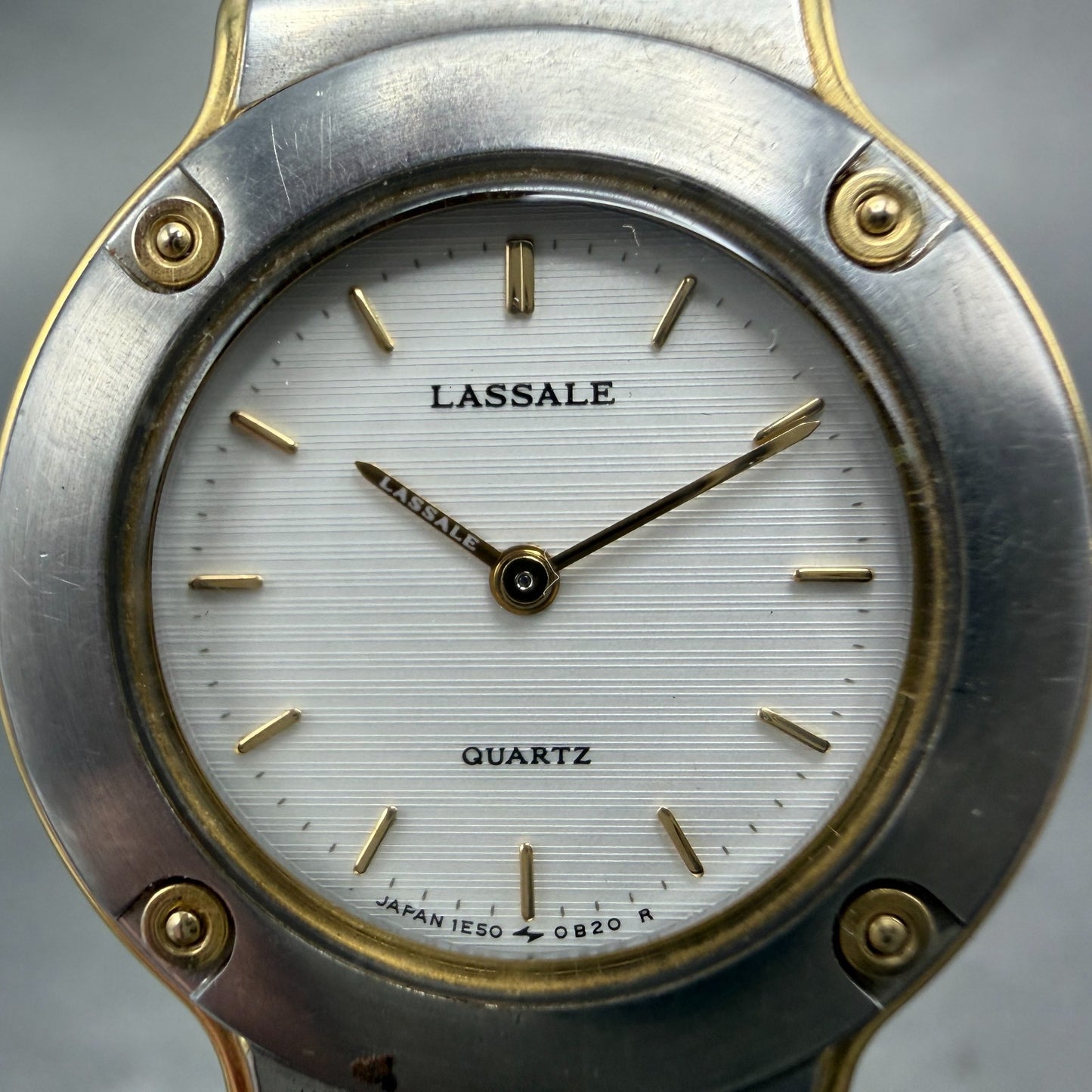 Seiko Lassale Watch Women 25mm White Dial Two Tone Round 1E50-0A99 New Battery1
