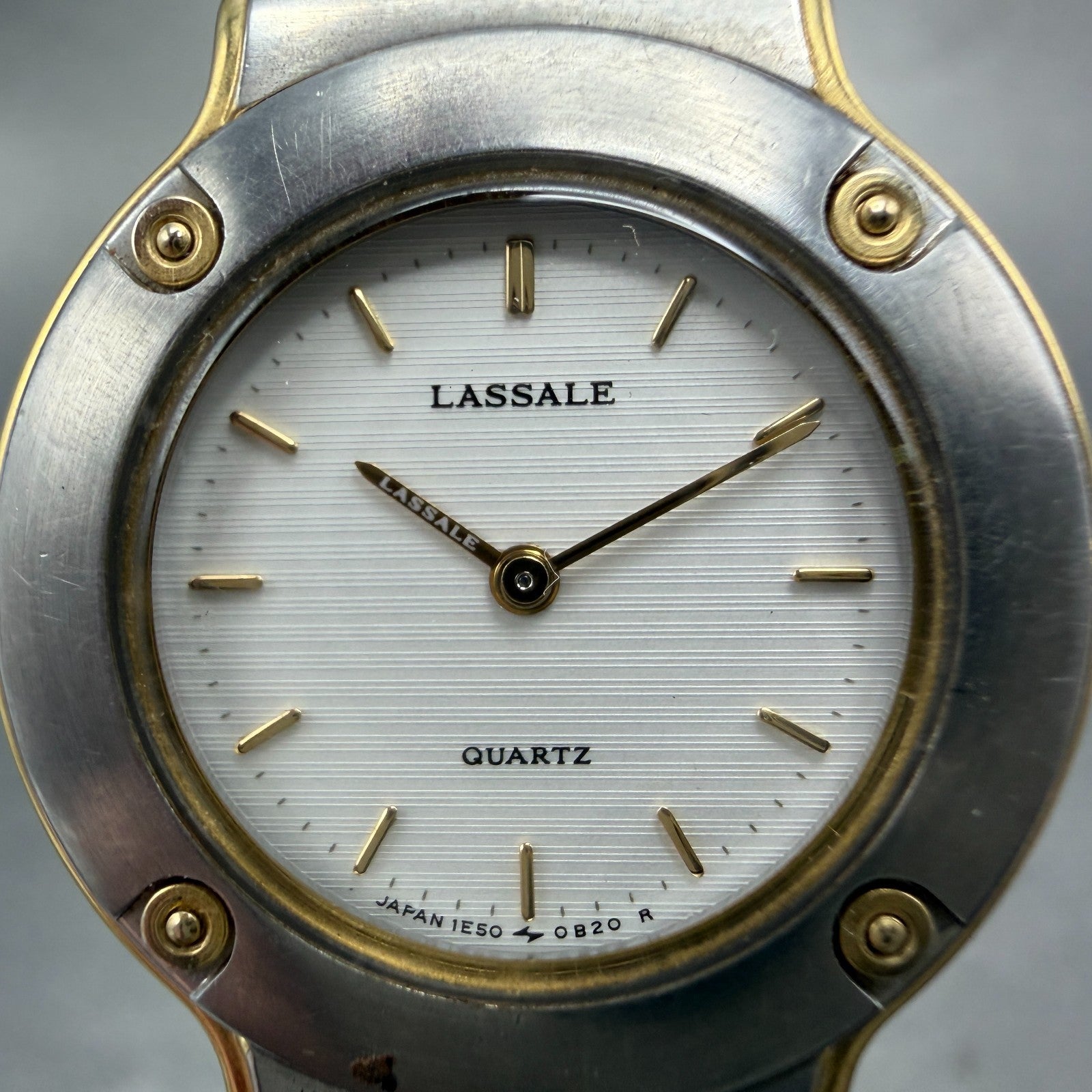 Seiko Lassale Watch Women 25mm White Dial Two Tone Round 1E50-0A99 New Battery1