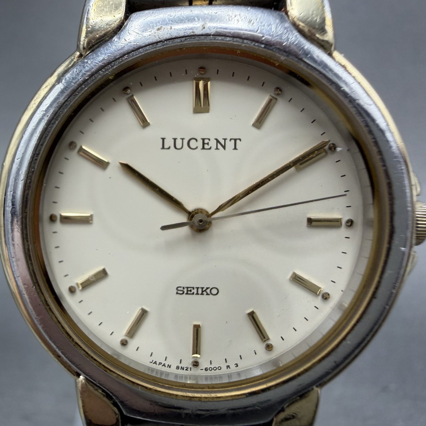 Seiko Lucent Watch Men 32mm Cream Dial Two Tone Round 8n216000 New Battery1