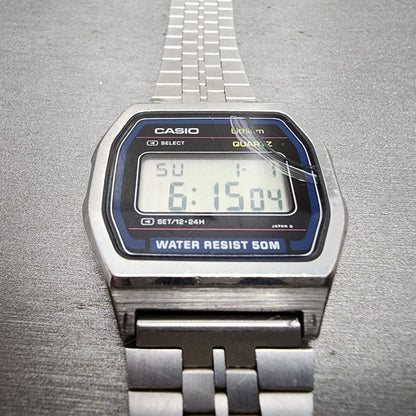 Casio W62 Watch Men 34mm Digital Silver Tone Octagon READ!! New Battery Vintage2