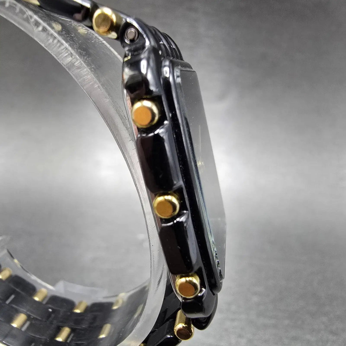 Citizen CQ Tank Watch Men 27mm Black Dial Black&Gold Rectangle 2838-S03810 PARTS4