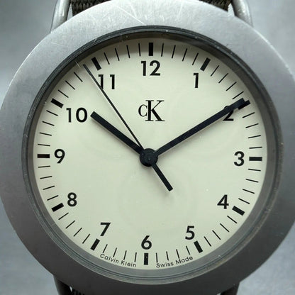Calvin Klein Watch Men 37mm Gray Dial Silver Round K5111 New Battery1
