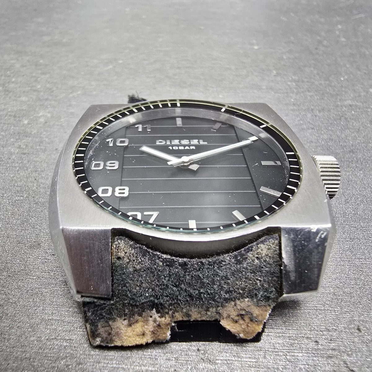 Diesel Watch Men 44mm Black Dial Silver Tone Octagon DZ1391 New Battery2