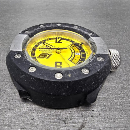 Invicta Rally S1 GMT Watch Men 52mm Yellow Dial Black Tone Date 6845 READ NewBat2
