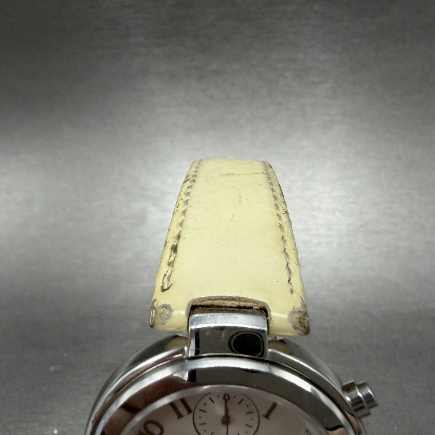 Seiko Lukia Chronograph Watch 35mm Women Silver Dial Silver Tone Date NewBattery4