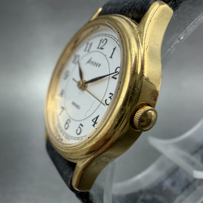 Seiko Avenue Watch Women 25mm Silver Gold Tone Round 2P21-0290 New Battery ER2