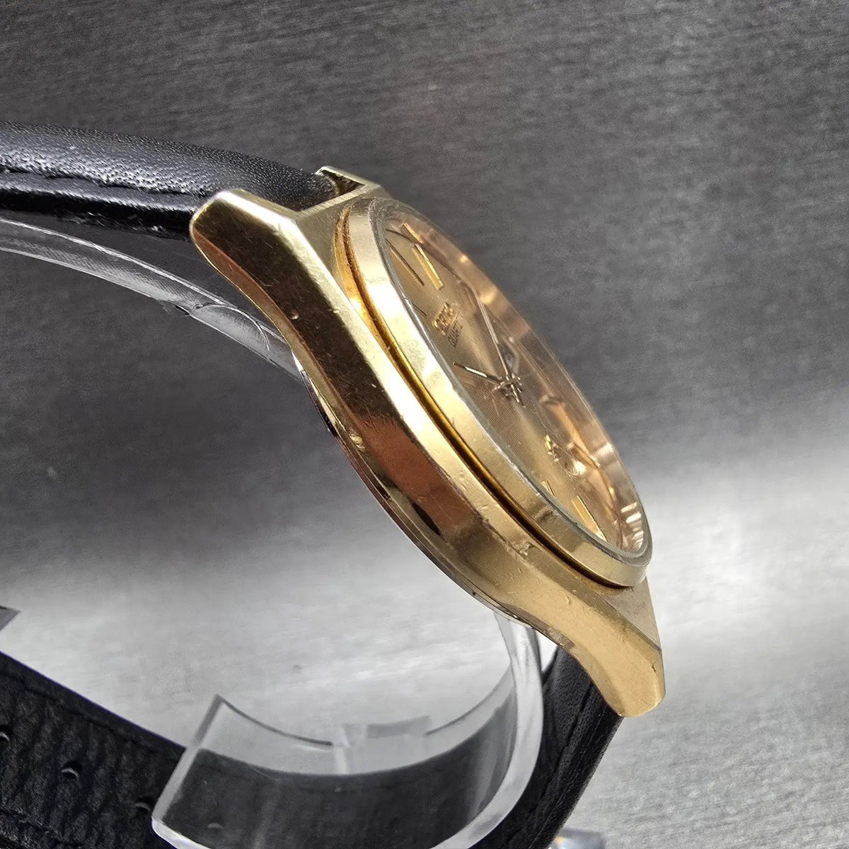 Seiko SQ Watch Men 35mm Gold Dial Gold Tone Daydate Round 6923-8009 New Battery3