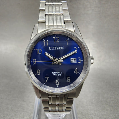 Citizen Watch Women 27mm Blue Dial Stainless Steel Date Round New Battery0