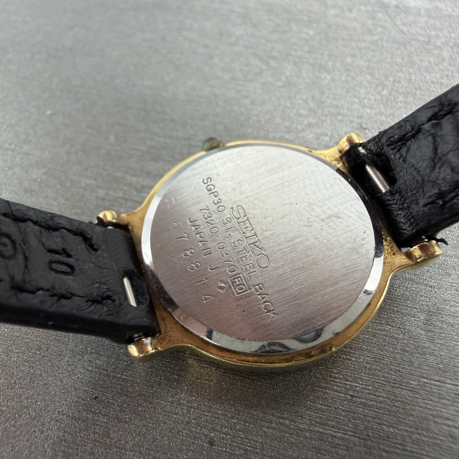 Seiko Exceline Watch 23mm Women Champagne Dial Gold Tone 7320-0370 New Battery9