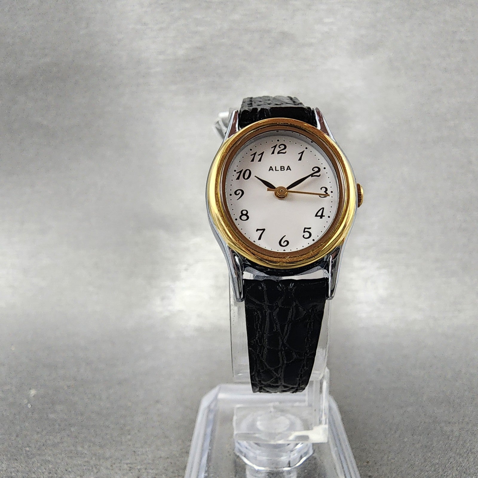 Seiko ALBA Watch Women 21mm White Dial Two Tone Oval VX01K989 New Battery5
