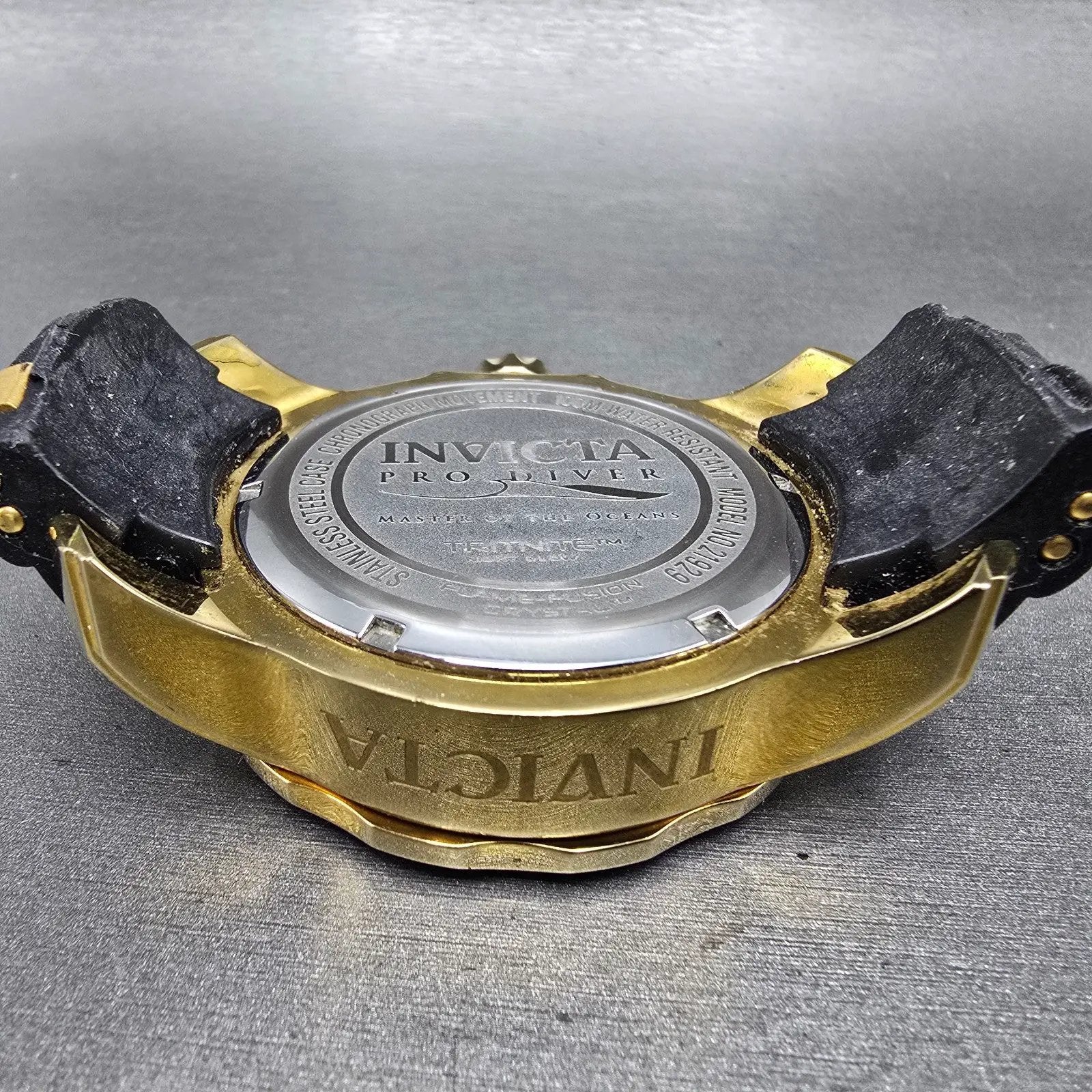 Invicta Pro Diver Chronograph Watch Men 48mm Blue Dial Gold Tone 21929 PARTS8