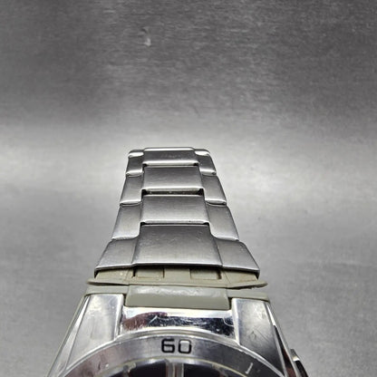 Casio Wave Ceptor Watch Men 43mm Blue Dial Silver Tone Solar Alarm Daydate Runs4