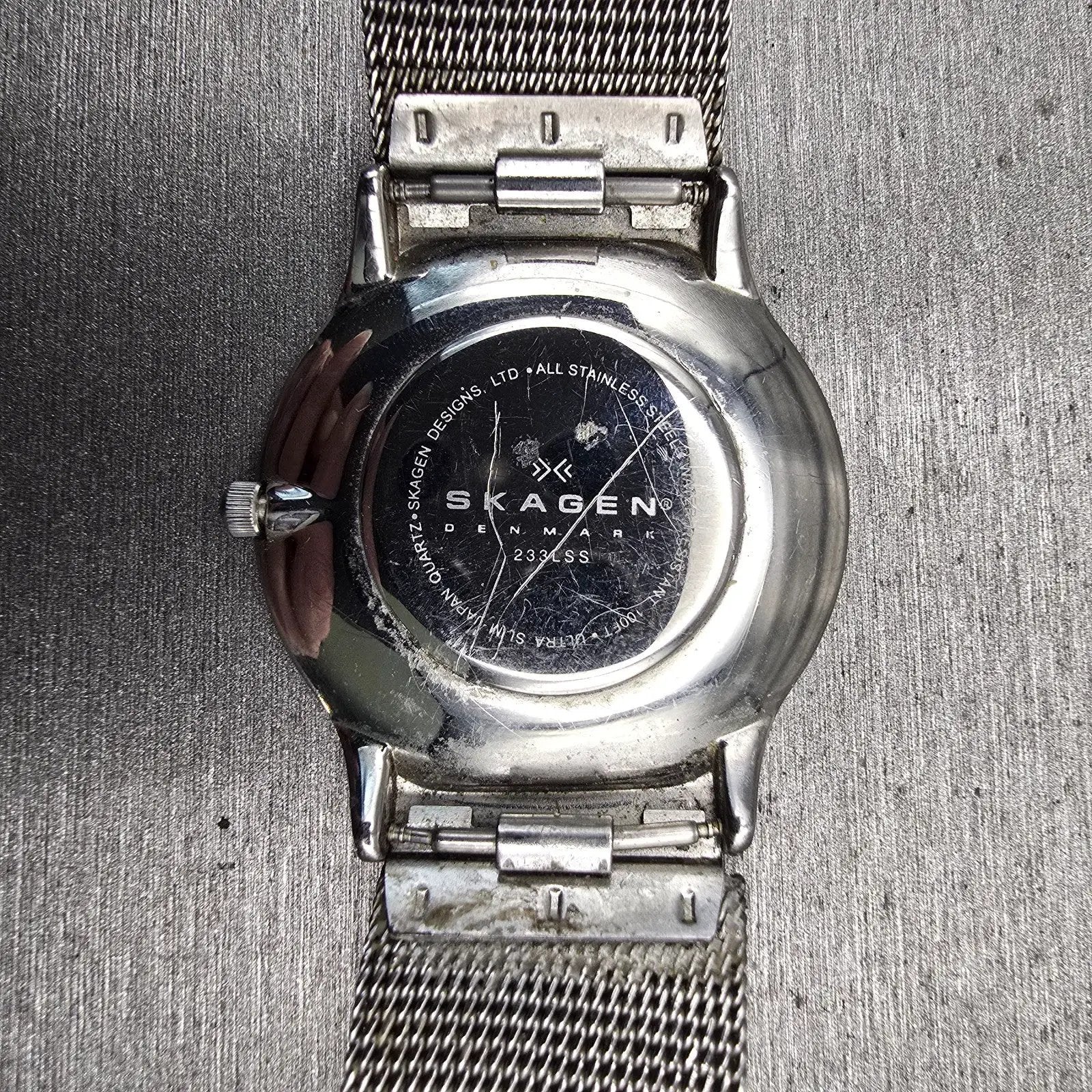 Skagen Denmark Slimline Watch Men 35mm Silver Dial Silver Tone 233LSS New Batt10