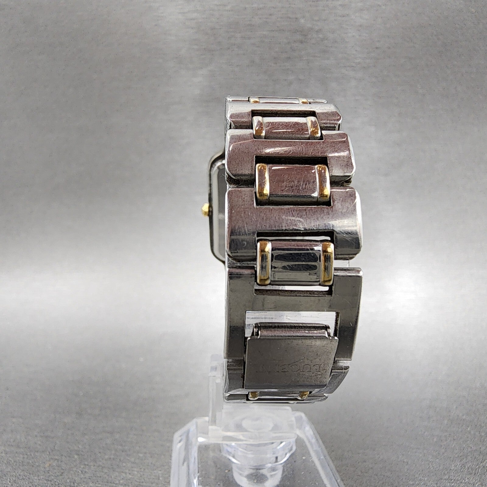 Seiko Lucent Tank Watch Men 25mm White Dial Two Tone Rectangle New Battery7