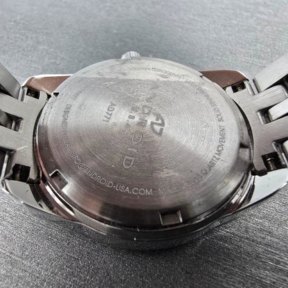 Android Watch Women 32mm Pink MOP Dial Steel Round AD771 New Battery9
