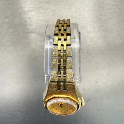Seiko Watch Women 17mm Gold Dial Gold Tone Oval 5420-0130 New Battery Vintage4