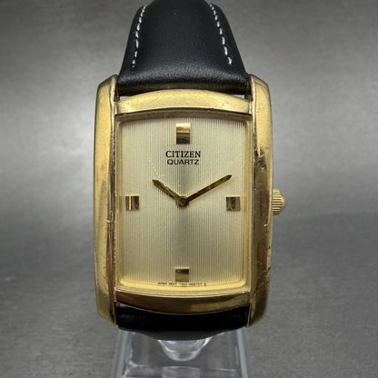 Citizen Tank Watch Men 26mm Gold Dial Gold Tone 1022-S76922 Rectangle New Batt0