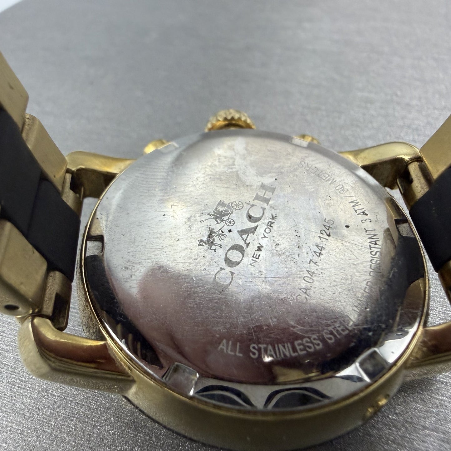 Coach Legacy Sport Watch Women 36mm Champagne Dial Gold Tone Round New Battery9