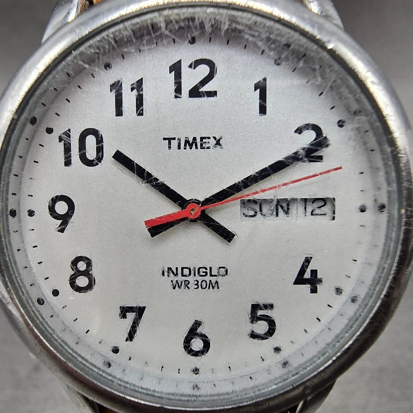 Timex Easy Reader Watch Men 35mm Silver Dial Silver Tone Daydate New Battery1