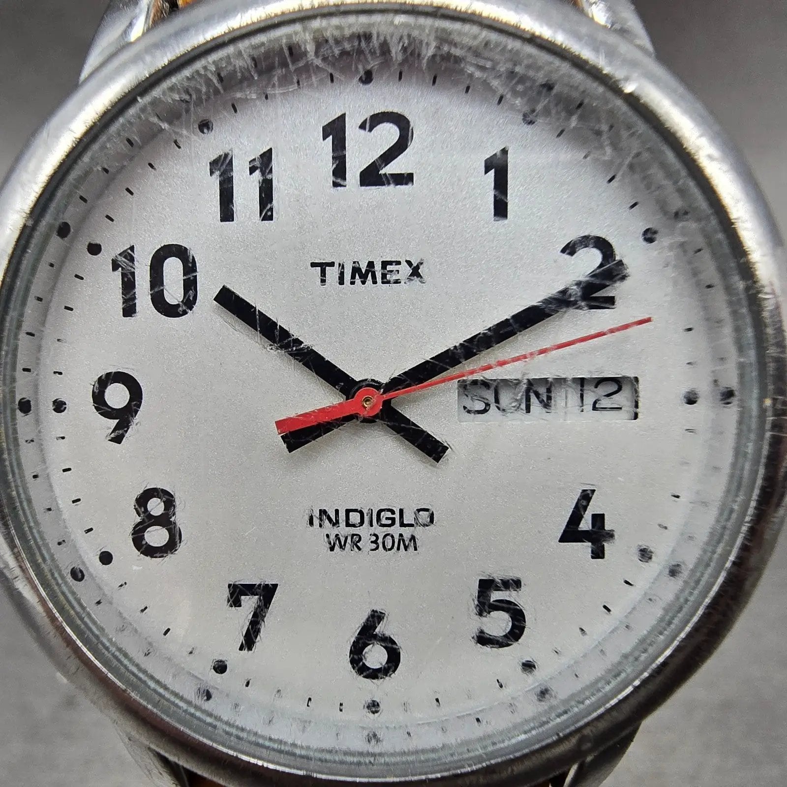 Timex Easy Reader Watch Men 35mm Silver Dial Silver Tone Daydate New Battery1