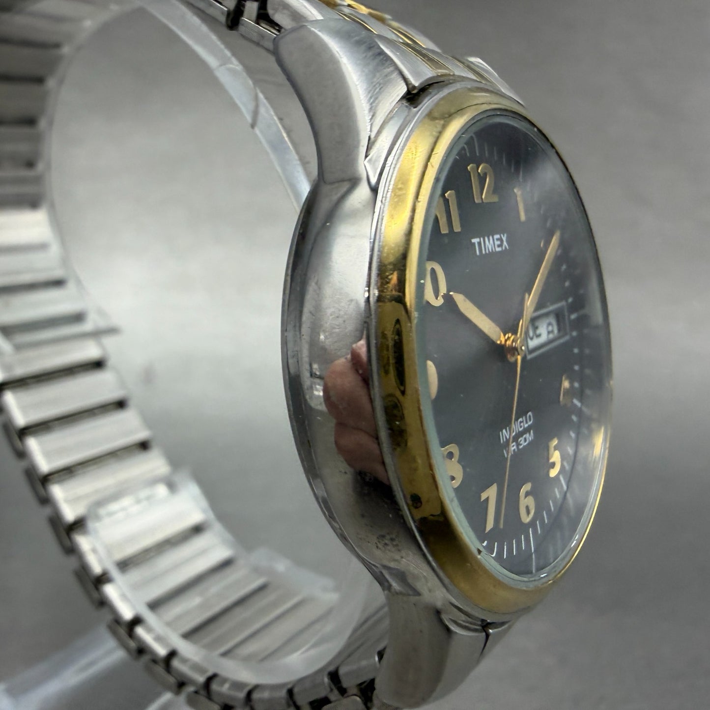 Timex Charles Street Watch Men 36mm Gray Dial Two Tone Daydate T26481 NewBattery3