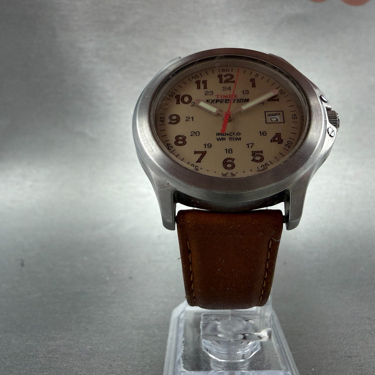 Timex Expedition Watch Men 39mm Brown Dial Silver Tone Date T44381 New Battery5