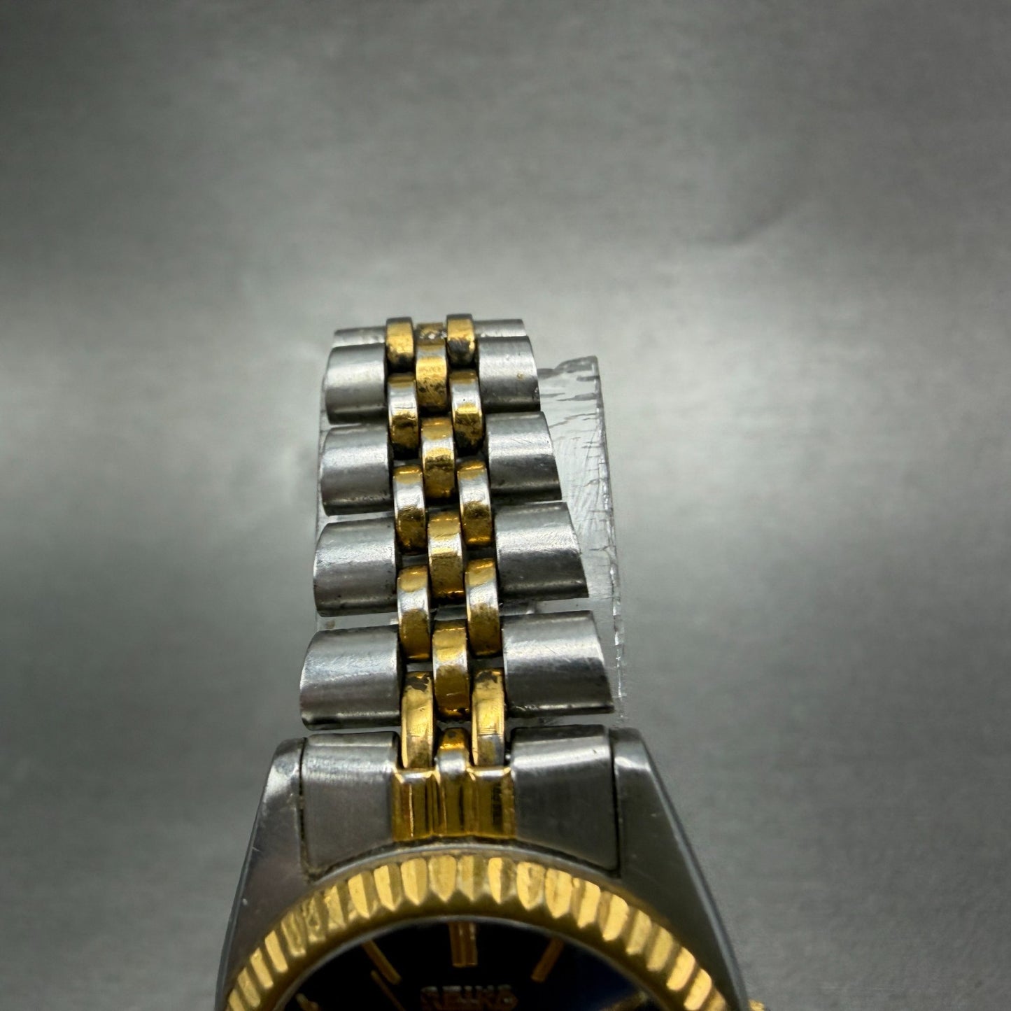 Seiko Watch Women 24mm Blue Dial Two Tone Daydate Round 7N83-0041 New Batt FR44
