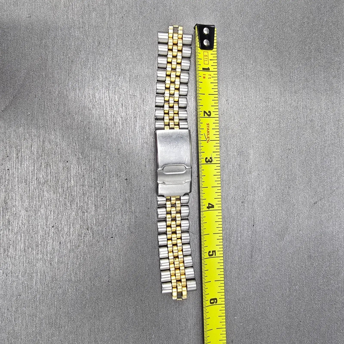 Seiko Bracelet 20mm Stainless Steel Two Tone Tri Folding Clasp VTG Japan12