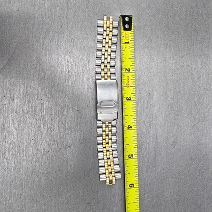 Seiko Bracelet 20mm Stainless Steel Two Tone Tri Folding Clasp VTG Japan12