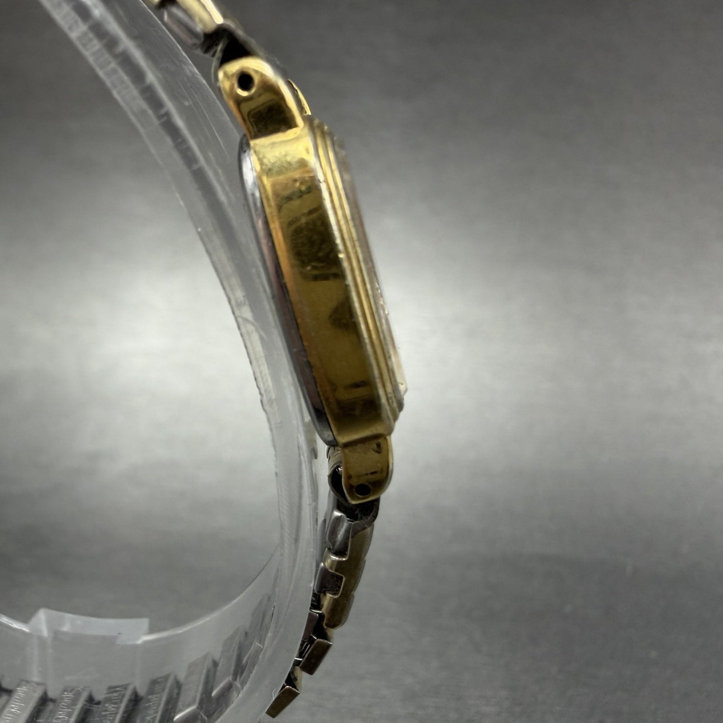 Seiko Watch Women 16mm Black Dial Gold Tone Rectangle 2C20-6279 New Battery3