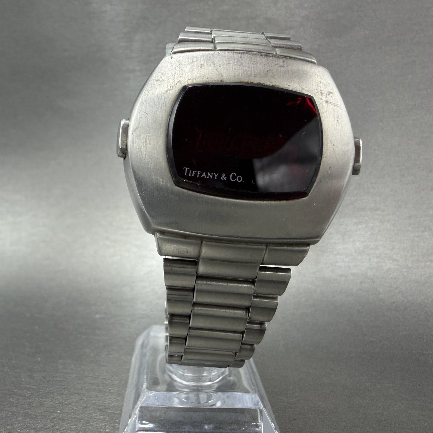 Pulsar P4 Tiffany & Co Watch Men 40mm RED LED Stainless Steel Vintage PARTS6