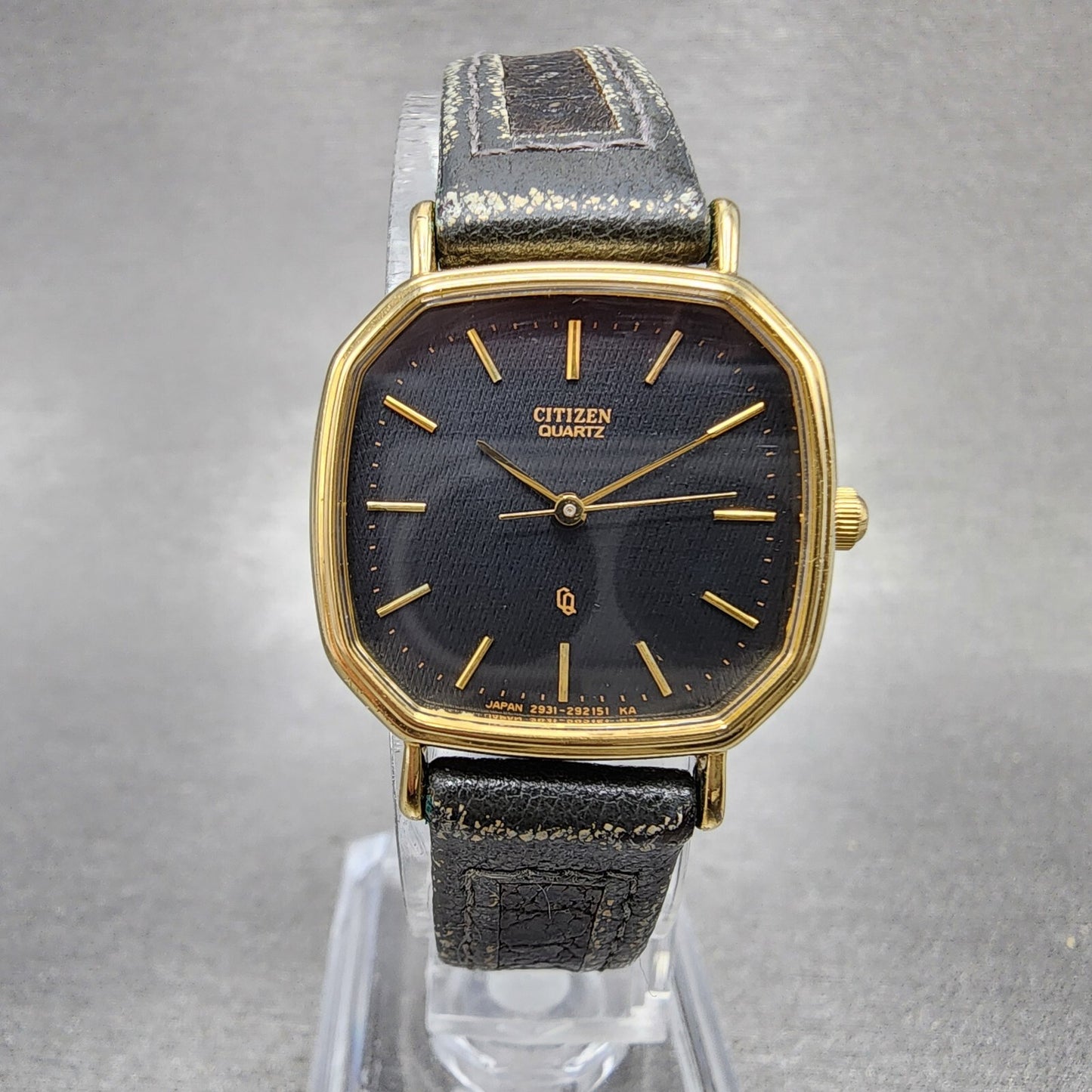 Citizen CQ Watch Women 23mm Black Dial Gold Tone Octagon 2931291603 New Battery0