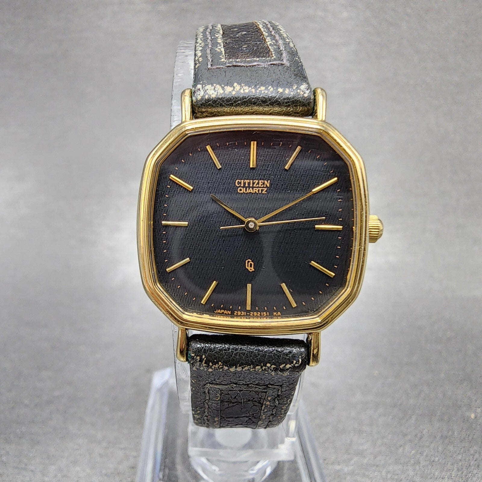 Citizen CQ Watch Women 23mm Black Dial Gold Tone Octagon 2931291603 New Battery0