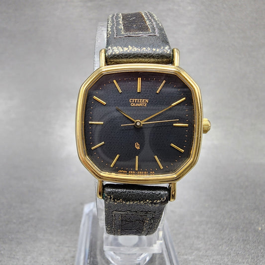 Citizen CQ Watch Women 23mm Black Dial Gold Tone Octagon 2931291603 New Battery0