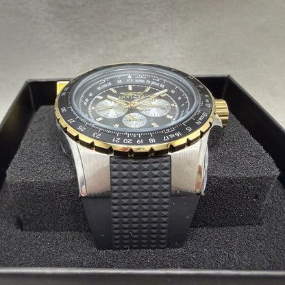 Invicta Aviator Watch Men 51mm Black Dial Two Tone Daydate Round 33029 New2
