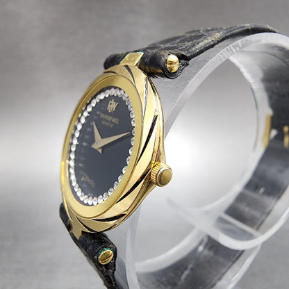 Raymond Weil Othello Watch Women 24mm Black Dial Gold Plated Round New Battery2