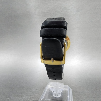 Movado Museum Watch 31mm Women Black Dial Gold Tone Round 87.45.882.1 New Batt7