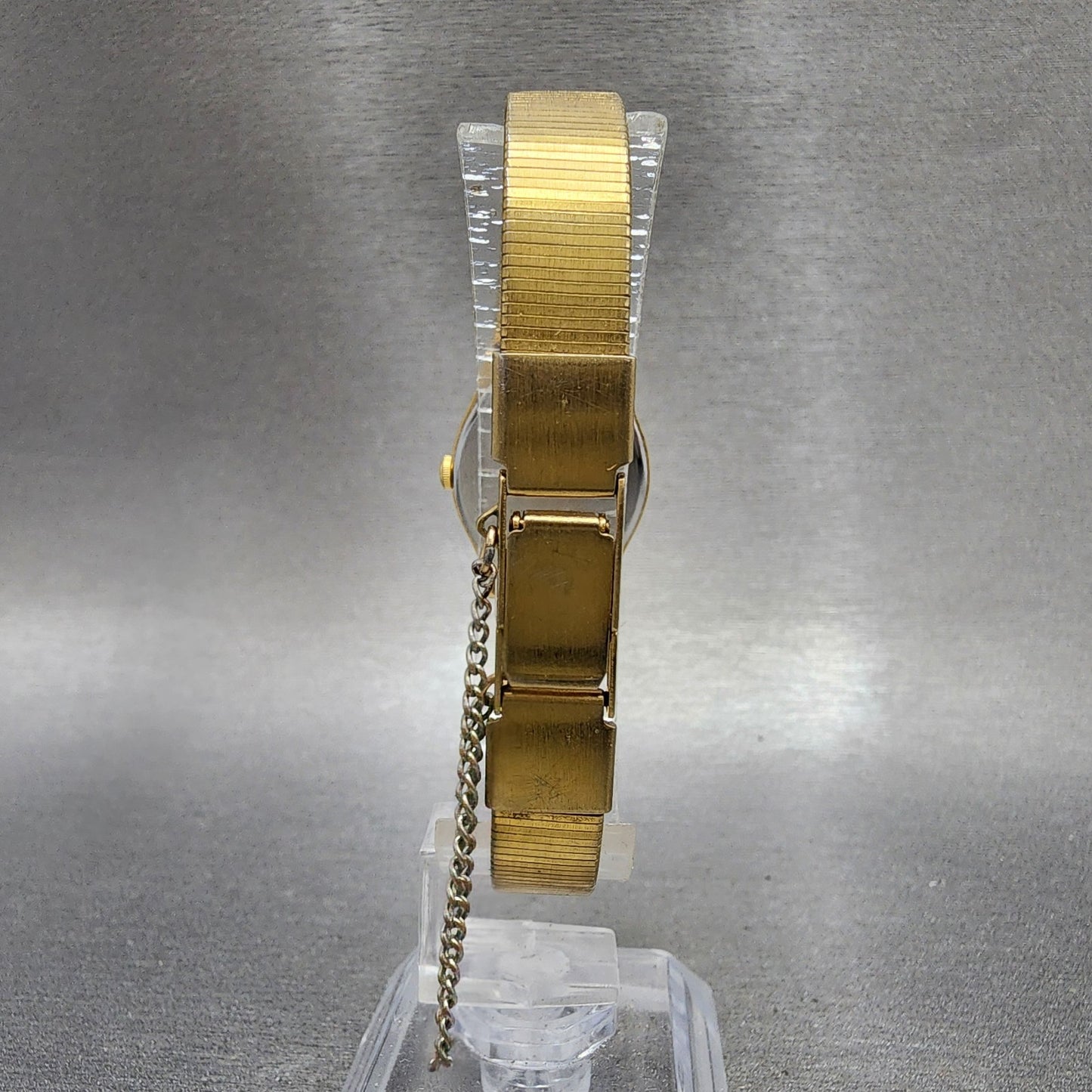 Seiko Watch Women 21mm Black Dial Gold Tone Round 5y955049 New Battery7