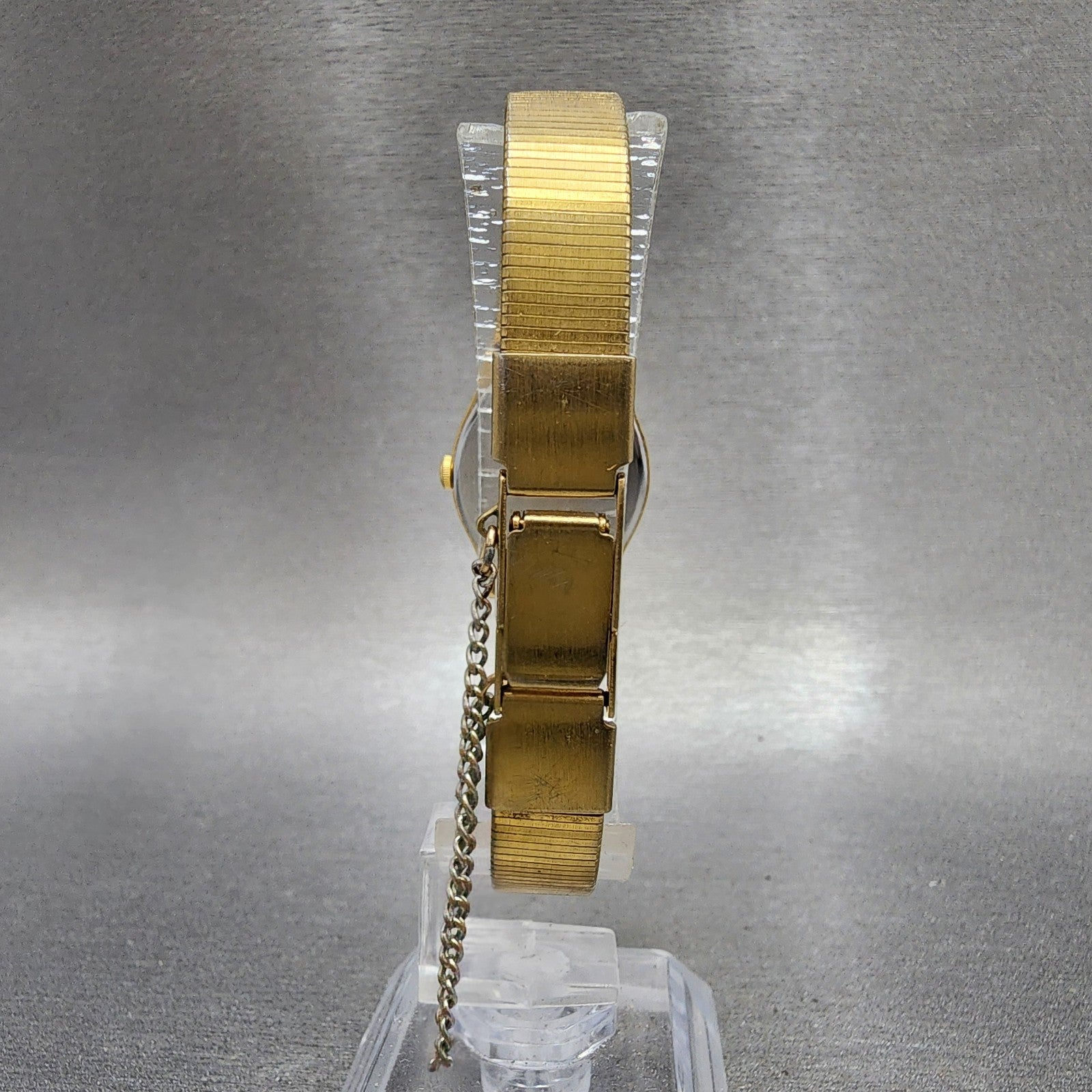 Seiko Watch Women 21mm Black Dial Gold Tone Round 5y955049 New Battery7