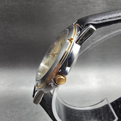 Seiko Avenue Watch Men 33mm Champagne Dial Two Tone Round 7N01-635A New Battery2