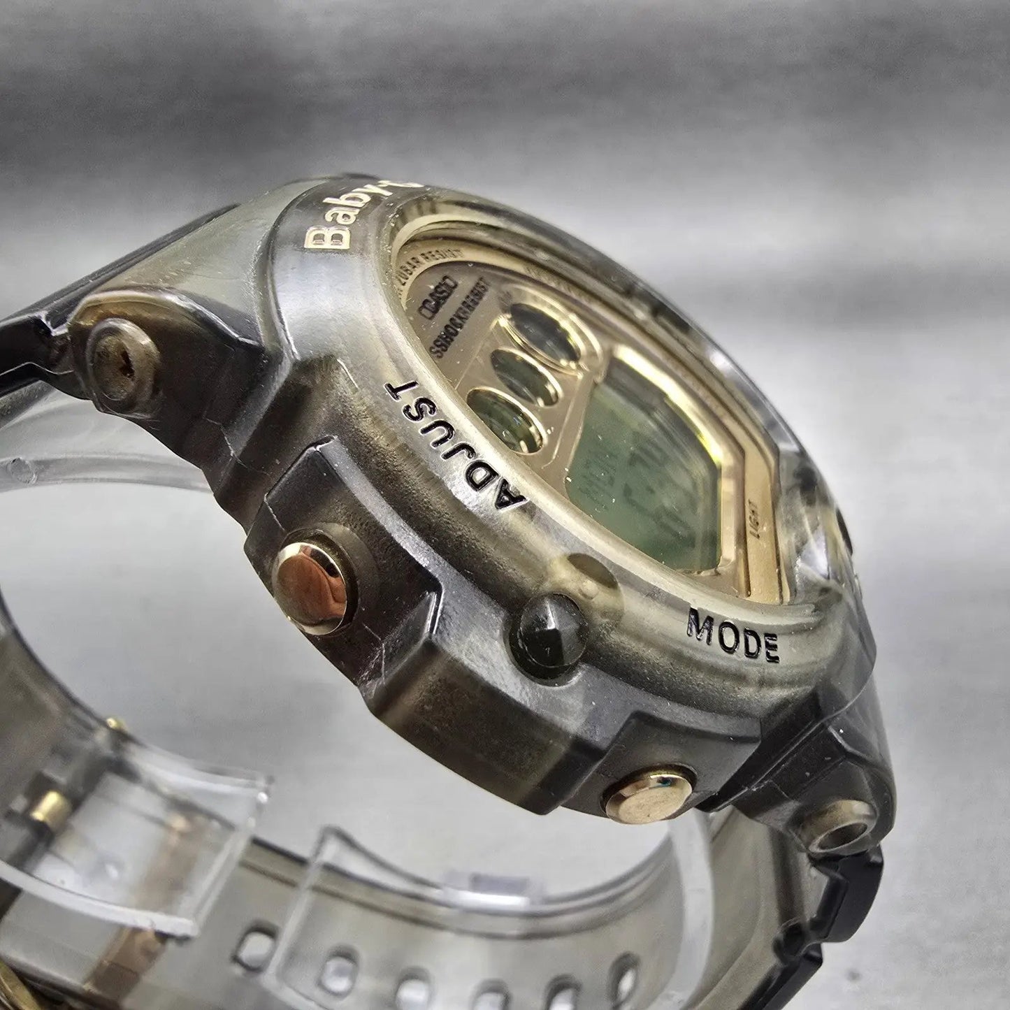 Casio Baby-G BG-6901 Watch Women 46mm Gold Gray Alarm Chronograph New Battery3