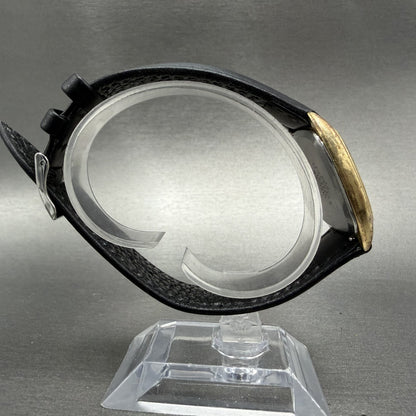 Citizen CQ Watch Men 32mm Black Dial Gold Tone Recatngle 4-795547 New Battery8