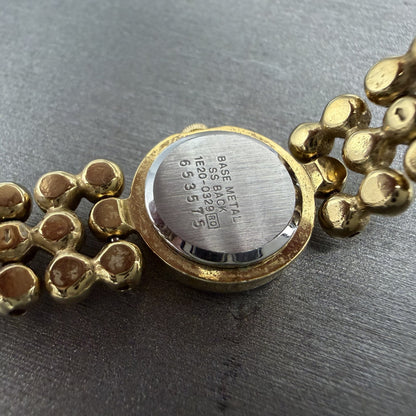 Seiko Watch Women 16mm Champagne Dial Gold Tone Round 1E20-0329 New Battery9