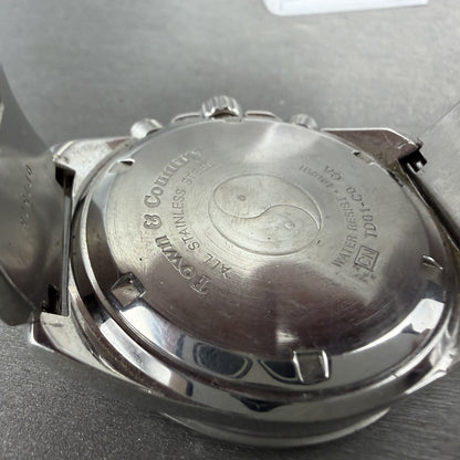 Orient Town & Country Chronograph Watch Men Red Dial Steel Date TD01-C0 PARTS10