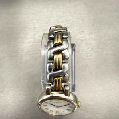 Seiko Watch Women 21mm White Dial Two Tone Round 1N00-1E20 New Battery Vintage4