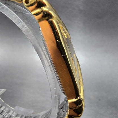 Elgin Half Moon Watch Women 18mm Black Dial Gold Asymmetrical VTG New Battery3